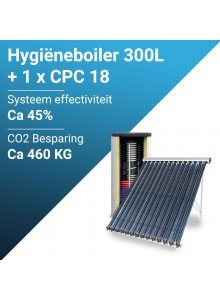 zonneboiler pakket 1xCPC 18 +300liter Hygi&euml;neboiler
